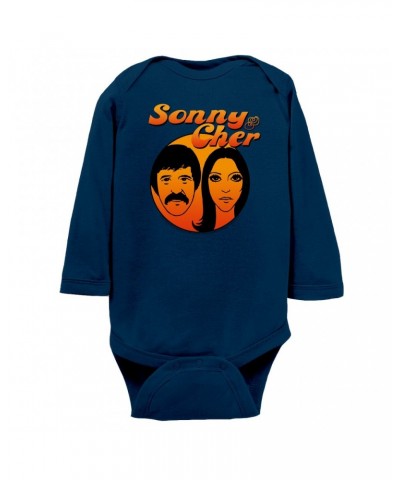 Sonny & Cher Long Sleeve Bodysuit | Comedy Hour Illustration And Logo Ombre Bodysuit $7.55 Shirts