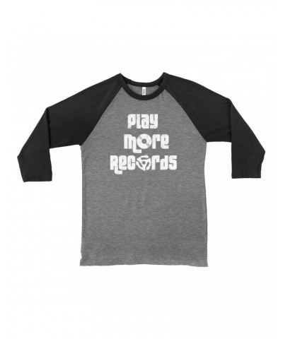 Music Life 3/4 Sleeve Baseball Tee | Play More Records Shirt $7.71 Shirts