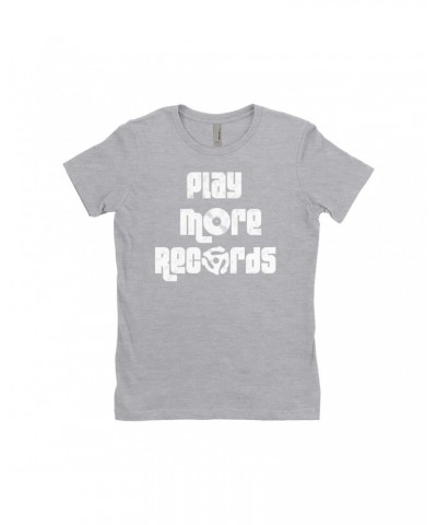 Music Life Ladies' Boyfriend T-Shirt | Play More Records Shirt $5.40 Shirts