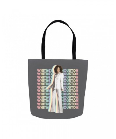 Whitney Houston Tote Bag | Nothing But Love Pastel Rainbow Album Photo Image Bag $10.78 Bags