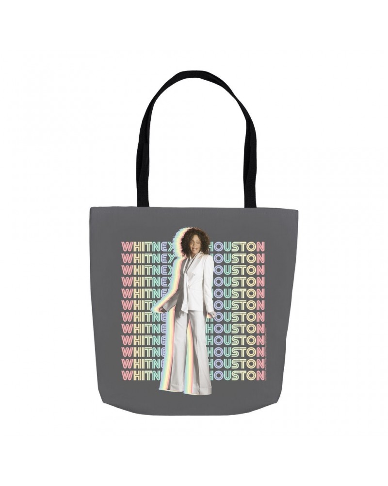 Whitney Houston Tote Bag | Nothing But Love Pastel Rainbow Album Photo Image Bag $10.78 Bags