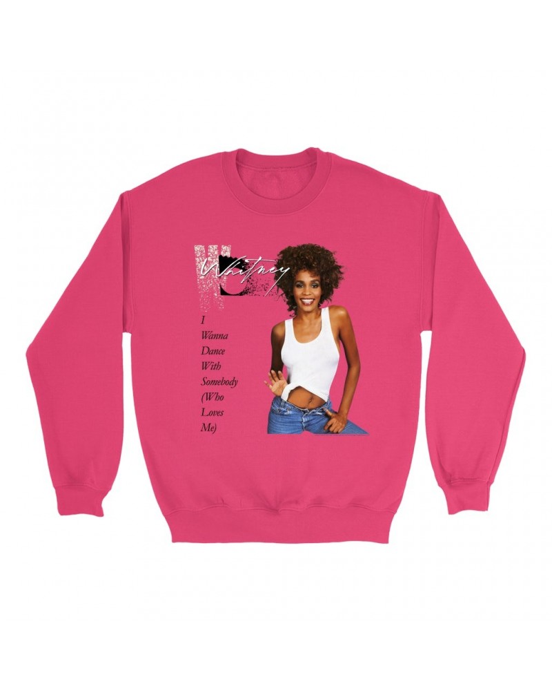 Whitney Houston Bright Colored Sweatshirt | I Wanna Dance With Somebody Album Cover Sweatshirt $10.02 Sweatshirts