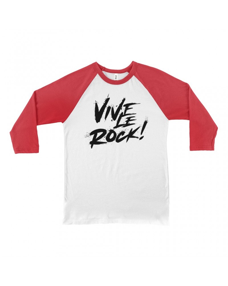 Music Life 3/4 Sleeve Baseball Tee | Vive Le Rock Shirt $7.28 Shirts