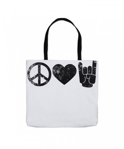 Music Life Tote Bag | Peace Love Rock n' Roll Tote $12.21 Bags