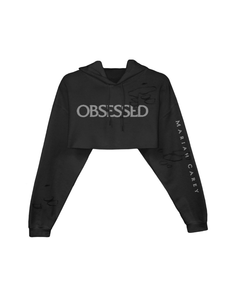 Mariah Carey Obsessed Crop Hoodie - Black $7.19 Sweatshirts