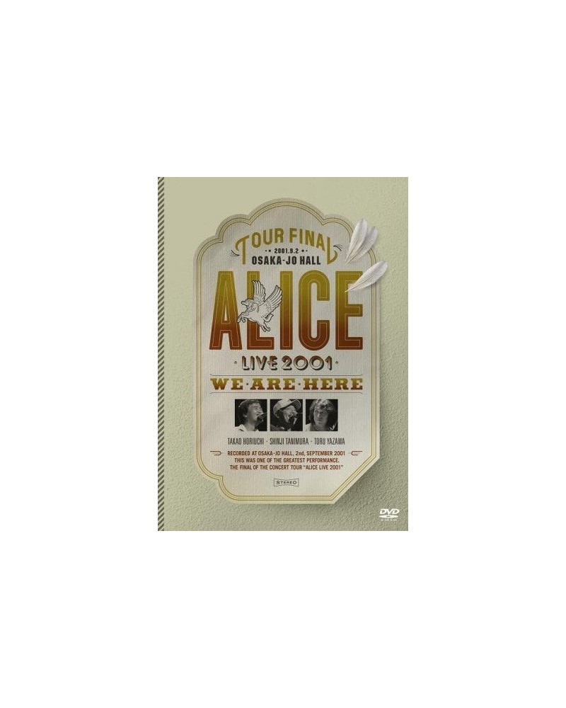 Alice FUKKATSU ALICE FINAL CONCERT 2001: OSAKAJO HALL DVD $6.20 Videos