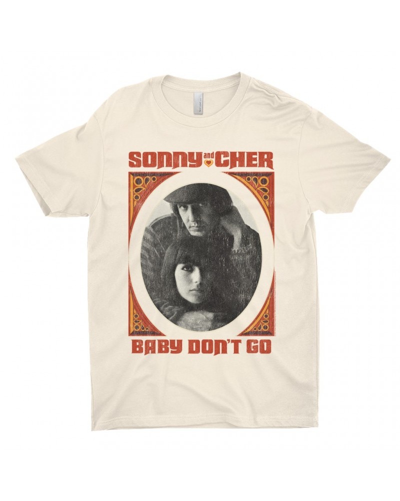 Sonny & Cher T-Shirt | Baby Don't Go Rust Frame Image Distressed Shirt $9.02 Shirts