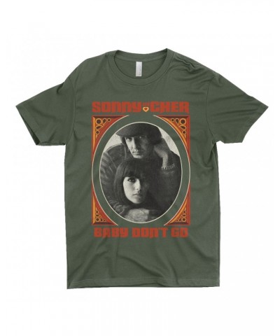 Sonny & Cher T-Shirt | Baby Don't Go Rust Frame Image Distressed Shirt $9.02 Shirts