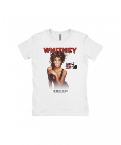 Whitney Houston Ladies' Boyfriend T-Shirt | 1988 World Tour Poster Image Shirt $4.33 Shirts