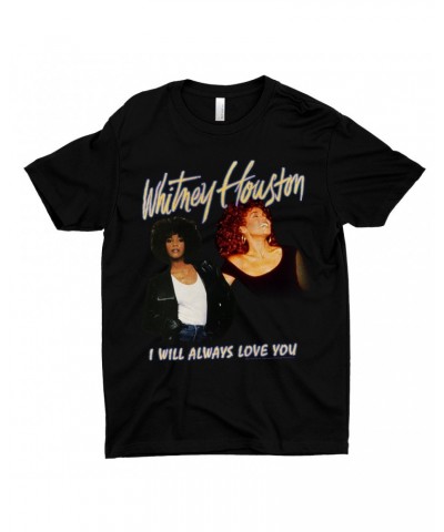Whitney Houston T-Shirt | I Will Always Love You Yellow Photo Collage Image Shirt $14.17 Shirts