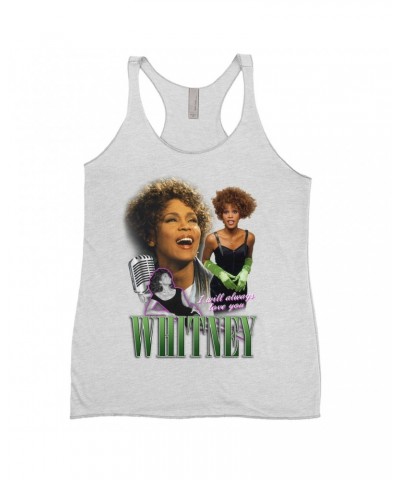 Whitney Houston Ladies' Tank Top | I Will Always Love You Green Photo Collage Design Shirt $12.74 Shirts